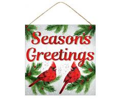 Geschenkpapier usw. Schild-Variation 10 x 10 Seasons Greetings Cardinals
