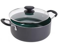 Gibson Home 92138.02 Hummington 5 Quart Ceramic Non-Stick Dutch Oven with Glass Lid, Green