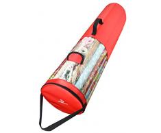 Freegrace Geschenk-Organizer für Warp-Papierrollen, 22,9 x 101,6 cm, reißfest und platzsparend unter dem Bett, Geschenktüte rot