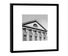 COGNOSCO Fotografie im Holzrahmen: Nationaltheater Fotodruck-Format 27 x 27 cm-Rahmenfarbe schwarz-Hochwertiges Wandbild, Geschenkidee oder Souvenir aus Weimar, Holz, Weiß, Rahmen