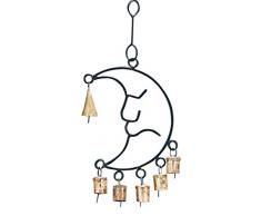 StealStreet 20,3 cm Dekorative Eisen Mond Windspiel mit 4 Glocken