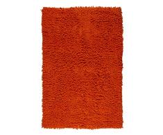 Thedecofactory Teppich 60 x 90 Shaggy, Baumwolle, Orange, 90 x 60 x 1,5 cm