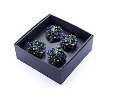 Legendarte lh-034 allacciatovaglioli Ringe Serviettenhalter Schmuck, Metall/PVC, Mehrfarbig, 19 x 19 x 7 cm, 4 Stück