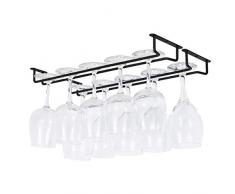 Wallsehold Brix Weinglas-Hängeregal, groß, unter Schrank, Küche, Bar, Aufbewahrung, Schwarz, Eisen, 43,2 cm, 2 Stück