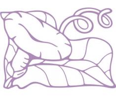 INDIGOS/Wandaufkleber-e184 hübsche Trompetenblume 96x67 cm- Flieder, Vinyl, 96 x 67 x 1 cm