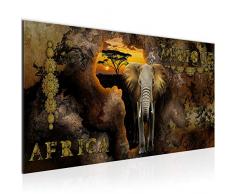 Bilder Afrika Wandbild 100 x 40 cm Vlies - Leinwand Bild XXL Format Wandbilder Wohnzimmer Wohnung Deko Kunstdrucke Braun 1 Teilig - MADE IN GERMANY - Fertig zum Aufhängen 022612b