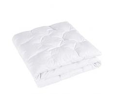 Downcy - Bettdecke mit 60 % weißen Naturdaunen, Obermaterial 100 % Baumwolle, 220 x 240 cm, Weiß