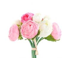 Yunuo 10 Köpfe ein Blumenstrauß aus Seide Pfingstrose Hochzeit Brautstrauß Home Party Deko 11 x 7 inch rose