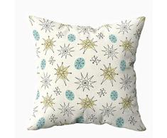 Shorping Art Kissenbezug mit Reißverschluss, Kissenbezüge, 40,6 x 40,6 cm, blaues Blumenmuster für Zuhause Sofa und Bettwäsche Kolonialstil 18X18 a