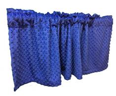 luvfabrics Minky Dot Küchen-Vorhang Volant Fenster Behandlung Plüsch weich Kinderzimmer Küche Dekor Kariert (Vichy-Muster) 18 INCH Tall königsblau