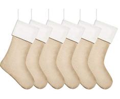 Kunyida Goege Bailey Weihnachtsstrumpf aus Jute, 45,7 cm, Textil, rot/weiß, 18 Tall