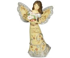 Pavilion Gift Co. Elements Love You Oma Engelsfigur Love You Nana, 13 cm, mit Blumen, Aufschrift Love You Nana