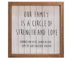 CWI Tapetenbordüre Geschenke 25,4 x 1,9 cm Our Family gerahmt Zeichen, farbenreiche