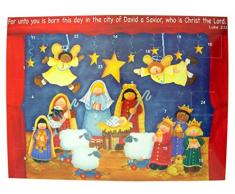 Born This Day Christus The Lord Adventskalender aus Karton mit gestanzten Zuglaschen, 25,4 cm blau