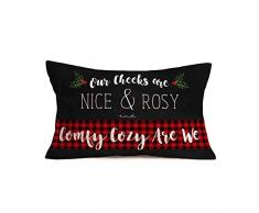 Doitely Kissenbezug, Motiv Weihnachtsmann mit Schlitten, Baumwolle, Leinen, Mistelzweig, 30,5 x 50,8 cm 12x 20 Gala-40