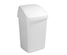 Sunware Delta Abfalleimer mit Schwingdeckel, weiß, 50 Liter