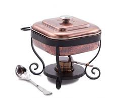Old Dutch 384AC Kupferschale mit Edelstahl-Löffel, 29,5 x 26 x 24 cm Chafing Dish One Size Antik