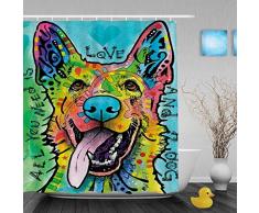 Lovely Animals Dusche Vorhänge Custom ART Hund Deutscher Schäferhund Badezimmer Vorhänge Schimmelresistent Stoff Duschvorhang Liner für Badezimmer die Cafetime 152,4 x 182,9 cm Zoll, Polyester, Multi1, 72(Width)x72(Length)