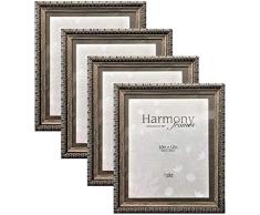 Harmony Frames Bilderrahmen aus Holz, handgefertigt, für Wand und Tisch 10x12, Pack of 4 Taupe