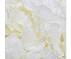 ewandastore 2000 pcs Silk Rosenblätter Künstliche Blume Hochzeit Party Blume Dekoration Bridal Dusche Favor Aufsteller Konfetti Milchweiß