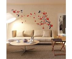 Walplus Wand Sticker Blüten Blumen Abnehmbare Selbstklebend Wandkunst Aufkleber Vinyl Heim Dekoration DIY Wohnzimmer Schlafzimmer Büro Dekor Tapete Kinderzimmer Geschenk, Mehrfarbig