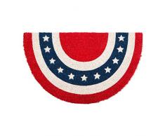 DII Fußmatte für Innen- und Außenbereich, natürliche Kokosfaser, leicht zu reinigen, rutschfeste Unterseite für den Eingangsbereich, für Terrasse, Haustür, Allwetter-Türen 18x30 Patriotic