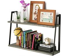 SRIWATANA Wandregal, 2 Etagen 23.5L x 15.6 H x 5.8W 3 Weathered Grey