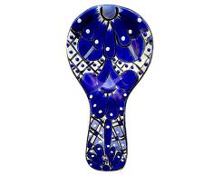 Löffelablage - handbemalte mexikanische Talavera - Keramik Löffelhalter - blau und weiß mexikanischen Stil Cuchara Spoon Rest