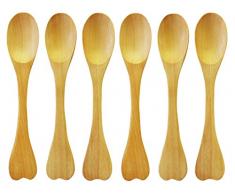 The Green Garden 6 Teiliges Holz-Löffel Hand Craft 15,2 cm Braun Stabiler Holz Küchenhelfer
