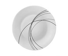 Bormioli Rocco 480190FS7121951 Dessertteller mit Linien-Design Mond, 19 cm, Weiß, 24 Stück