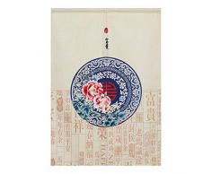 BAIHT HOME Japanischer Noren Türvorhang traditionelles chinesisches Glücksmuster, Türvorhang 29.5 Wx47.2 L Blaues Porzellan (ohne Stange)