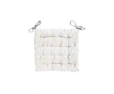 Soleil docre Luxury Stuhlkissen, Baumwolle, Weiß, 40 x 40 x 5 cm