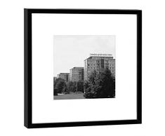 COGNOSCO Fotografie im Holzrahmen grüßt Seine Gäste-Fotodruck-Format 27 x 27 cm-Rahmenfarbe Hochwertiges Wandbild, Geschenkidee oder Souvenir aus Dresden, Holz, Schwarz-Weiß, Rahmen