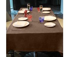 LUOLUO Rechteckiger Tisch, auslaufsicher, wasserdicht, waschbar, schnell trocknend, ideal für Familie, Grillen, oder Partys, jede Jahreszeit, jeden Urlaub und jeden Menschen 58x117inch(148x296cm) braun