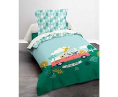 Bettwäsche-Set für Kinder, Bettbezug 140 x 200 cm + 1 Kopfkissenbezug 63 x 63 cm, 100% Baumwolle, 57 Fäden, Design: Road Trip