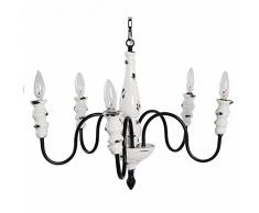 Benzara Slickly Upscaling Dazzling Chandelier Kronleuchter, Metall, weiß/schwarz