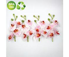 YYU DIY Künstliche Blumen Rosen 5 Strauß (Ein Strauß = 20 Stück) Handgefertigt Blume Schmetterling Blumenstrauß Hochzeit Home Dekoration DIY Kranz, Cymbidium Orchidee, Kunstpflanze Rose