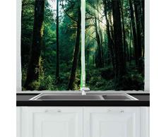 T&H Home Karo Küchen-Vorhang, Holzfäller, modischer Büffelstil, Karomuster, Retro-Stil, mit Gitter-Zusammensetzung, 2 Pfannen, für Wohnzimmer, Küche, Café, 137 cm W x 99 cm L, Scarlet Black 80 W By 63 L Art 09