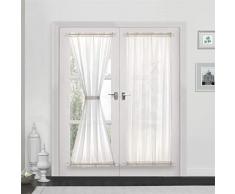 Dreaming Casa Leinen Vorhänge 2*(52 W x 72 L) French Door-Rod Pocket-White-2 Panels