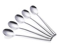 chenshuo Suppenlöffel, Edelstahl Löffel, Suppenlöffel mit langem Griff, Löffel-Set. 7.8x1.6 inches silber