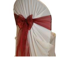 mds Organza-Stuhlschärpen, für Hochzeits- und Veranstaltungszubehör, Party-Dekoration, Stuhlhusse, Schärpe – 30 Farben 10 kastanienbraun