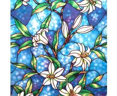 Coavas Buntglas-Sichtschutzfolie, nicht klebend, Milchglas-Dekoration, statische Frischhaltefolie, Fenster-Aufkleber für Kinder, Zuhause, Büro, 45 cm von 19,8 cm. (45 x 200 cm)