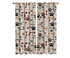 T&H Home Gardine Gardine mit Leopardenkopf-Gemälde, 2 Scheiben Vorhang für Schiebetür Glastür Schlafzimmer Wohnzimmer 54 W by 39 L Footprint1thh6736