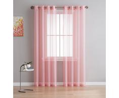 DecoSource Fenstervorhänge für Schlafzimmer, Wohnzimmer, Küche, Kinderzimmer, Outdoor, strapazierfähiges Polyester, 2 Stück 54 W x 108 L - Each Panel Rose