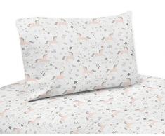 Sweet Jojo Designs Bettwäsche-Set Einhorn-Kollektion, Rosa, Grau und Gold, 4-teilig