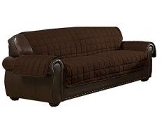 Quick Fit Jeremy Sherpa Sofabezug, wendbar, wasserdicht, Mikrofaser, Schokoladenbraun, Sofa Cover