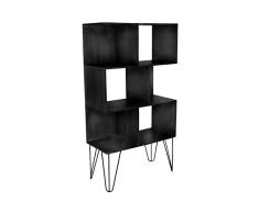 Deco Company Holzregal, 119,4 x 66 cm, Schwarz 47 x 26 schwarz