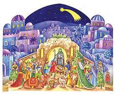 Boston International Religiöse Adventskalender Trog in der Landschaft 14 x 10.5-Inch