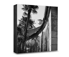 COGNOSCO HG-WE109 Foto-Holzblock medium - 15 x 15 cm - Wandbild mit Architektur-Fotografie Weimar - Orangerie, Holz, Schwarz-Weiß, 15x15cm,