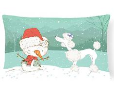 Carolines Treasures CK2067PW1216 Weiße Pudel Schneemann Weihnachten Terrassenmöbel Kissen